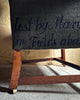 Georgian wingback armchair in block-printed, plant-dyed antique hemp