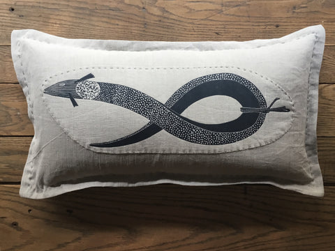 Patched poacher’s cushion - ‘Eel’ - Made to Order