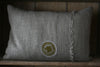 'Varx' block-printed linen cushion - Made to Order