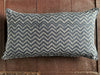 ‘Lyme Bay’ hand-printed linen cushion with buttoned back