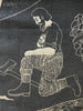 ‘Ode to the Ash’ hand-printed linen in Blue grey