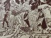 ‘Bloodlines’ hand-printed linen in Venetian red