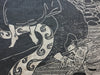 ‘Ode to the Ash’ hand-printed linen in Blue grey