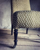 Napoleon III slipper chair in ‘Lyme Bay’ hand-printed linen