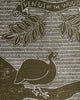 ‘Ode to the Ash’ hand-printed linen in Elizabethan ochre