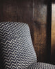 Napoleon III slipper chair in ‘Lyme Bay’ hand-printed linen