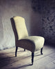 Napoleon III slipper chair in ‘Lyme Bay’ hand-printed linen