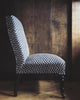 Napoleon III slipper chair in ‘Lyme Bay’ hand-printed linen