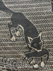 ‘Ode to the Ash’ hand-printed linen in Blue grey