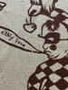 ‘Bloodlines’ hand-printed linen in Venetian red