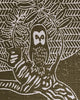 ‘Ode to the Ash’ hand-printed linen in Elizabethan ochre