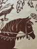 ‘Bloodlines’ hand-printed linen in Venetian red